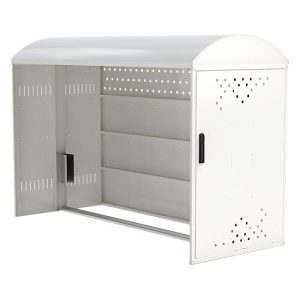 Anbausatz mit Seitenwand für Fahhradgarage BikeBox 1 B mit Bogendach, verkehrsweiß RAL 9016 Anbausatz mit Seitenwand für Fahhradgarage BikeBox 1 B mit Bogendach, verkehrsweiß RAL 9016