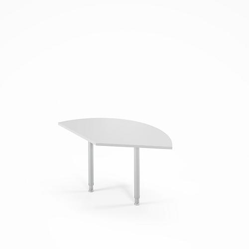 Ansatztisch Ergo-T 2.0, 135° Winkel, Quadratrohrfuß, B 800 x T 800 x H 718-898 mm, lichtgrau/weißalu