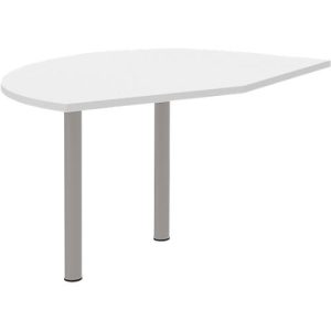 Ansatztisch rechts BARI, 2 Stützfuße, Form A, Bogen, B 1050 x T 1260 x H 680-820 mm, weiß Ansatztisch rechts BARI, 2 Stützfuße, Form A, Bogen, B 1050 x T 1260 x H 680-820 mm, weiß