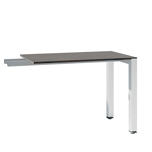 Ansatztisch SOLUS PLAY, Rechteck, B 1000 x T 600 x H 720 - 820 mm, Mooreiche