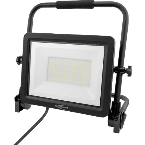 ANSMANN FL100W-AC LED Arbeitsstrahler, 12.000 Lumen, 100 W SMD LEDs, IP65, Stoßfest, Verstellbar, mit Tragegriff, schwarz