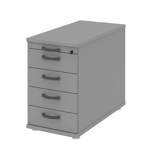Anstellcontainer BARI, 4 Schübe & 1 Utensilienauszug, abschließbar, B 433 x T 800 x H 720 mm, mittelgrau/mittelgrau Anstellcontainer BARI, 4 Schübe & 1 Utensilienauszug, abschließbar, B 433 x T 800 x H 720 mm, mittelgrau/mittelgrau