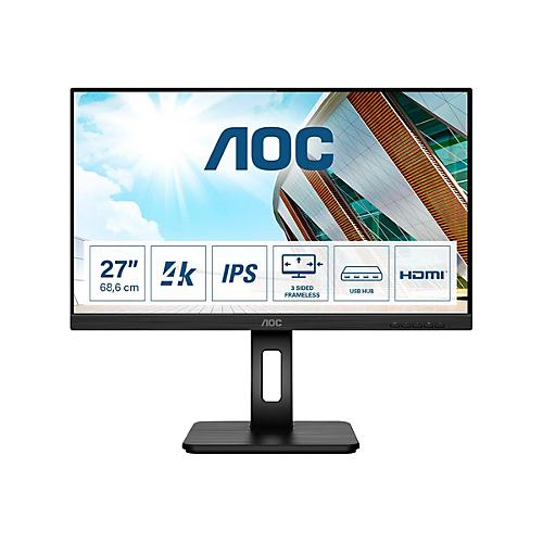 AOC U27P2 - LED-Monitor - 68.4 cm (27') - 3840 x 2160 4K UHD (2160p) @ 60 Hz - IPS - 350 cd/m²