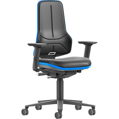 Arbeitsdrehstuhl bimos Neon XXL 9575, bis 180 kg, ohne Kopfstütze, mit Armlehnen, Synchronmechanik, PU-Schaumpolster, schwarz-blau