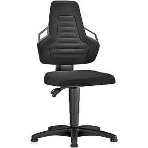 Arbeitsdrehstuhl, Gleiter, Stoff schwarz, Griffe grau Arbeitsdrehstuhl, Gleiter, Stoff schwarz, Griffe grau