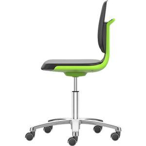 Arbeitsdrehstuhl Labsit, Kunstleder, Rollen, B 450 x T 420 x H 450 – 650 mm, grün Arbeitsdrehstuhl Labsit, Kunstleder, Rollen, B 450 x T 420 x H 450 – 650 mm, grün