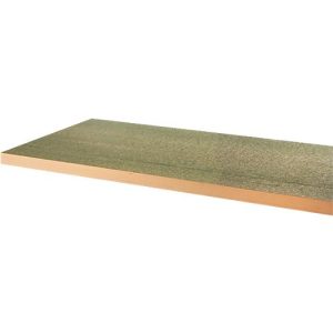 Arbeitsplatte, 45 mm stark, Gewindehülsen, grüne Kunststoffbeschichtung, mit Hartholzrahmen, B 1500 x T 700 mm