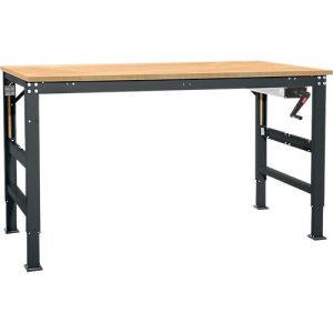 Arbeitstisch Ergo K, m. Kurbel, 2500 x 800 mm, Tischplatte Multiplex, anthrazit Arbeitstisch Ergo K, m. Kurbel, 2500 x 800 mm, Tischplatte Multiplex, anthrazit