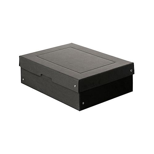 Archivbox Falken PURE Box Black A4, für bis zu 1250 Blatt, mit Beschriftungsfeld, L 320 x B 240 x Füllhöhe 100 mm, Blauer Engel, FSC®-Pappe, schwarz