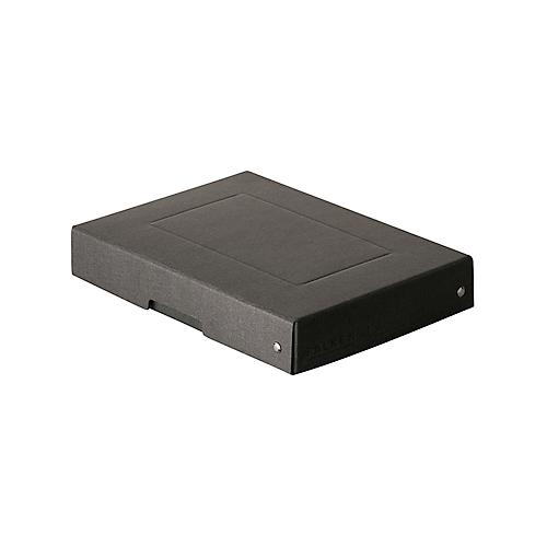Archivbox Falken PURE Box Black A5, für bis zu 500 Blatt, mit Beschriftungsfeld, L 250 x B 180 x Füllhöhe 40 mm, Blauer Engel, FSC®-Pappe, schwarz