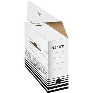 Archivschachtel Leitz Solid Box 6128 100 mm, DIN A4, für 900 Blatt, 10 Stück, weiß Archivschachtel Leitz Solid Box 6128 100 mm, DIN A4, für 900 Blatt, 10 Stück, weiß