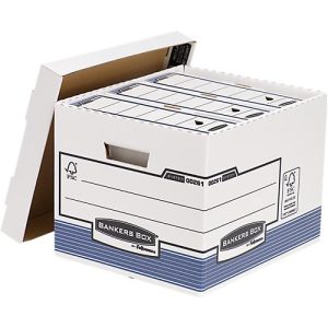 Archivschachteln BANKERS BOX® Serie System Standard, bis A4, stapelbar, mit Deckel, B 335 x T 404 x H 292 mm, FSC®-Recyclingpappe, blau-weiß, 10 Stück Archivschachteln BANKERS BOX® Serie System Standard, bis A4, stapelbar, mit Deckel, B 335 x T 404 x H 292 mm, FSC®-Recyclingpappe, blau-weiß, 10 Stück