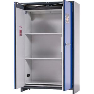 Asecos Akku-Lagerschrank ION-CORE-90 CS 1200, 3 Fachböden gelocht + 1 Bodenauffangwanne, B 1193 x T 615 x H 1953 mm Asecos Akku-Lagerschrank ION-CORE-90 CS 1200, 3 Fachböden gelocht + 1 Bodenauffangwanne, B 1193 x T 615 x H 1953 mm