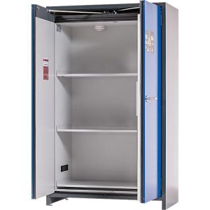 Asecos Akku-Lagerschrank ION-PRO-90 PS, 3 Fachböden gelocht + 1 Bodenauffangwanne, B 1193 x T 615 x H 1953 mm Asecos Akku-Lagerschrank ION-PRO-90 PS, 3 Fachböden gelocht + 1 Bodenauffangwanne, B 1193 x T 615 x H 1953 mm