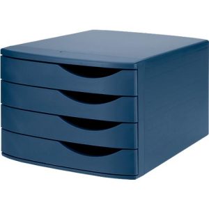 ATLANTA Schubladenbox, 4 Schubladen geschlossen, DIN A4, Recycling-Kunststoff, blau ATLANTA Schubladenbox, 4 Schubladen geschlossen, DIN A4, Recycling-Kunststoff, blau