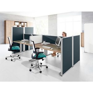 Auf-Tischtrennwand System 40, B 1800 x H 400 mm, grau Auf-Tischtrennwand System 40, B 1800 x H 400 mm, grau