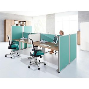 Auf-Tischtrennwand System 40, B 1800 x H 400 mm, türkis Auf-Tischtrennwand System 40, B 1800 x H 400 mm, türkis