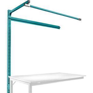 Aufbauportal m. Ausleger, Ansatztisch SPEZIAL Arbeitstisch/Werkbank UNIVERSAL/PROFI, 1500 mm, wasserblau Aufbauportal m. Ausleger, Ansatztisch SPEZIAL Arbeitstisch/Werkbank UNIVERSAL/PROFI, 1500 mm, wasserblau