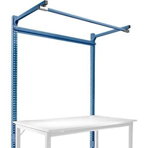 Aufbauportal m. Ausleger, Grundtisch SPEZIAL Arbeitstisch/Werkbank UNIVERSAL/PROFI, 1500 mm, brillantblau
