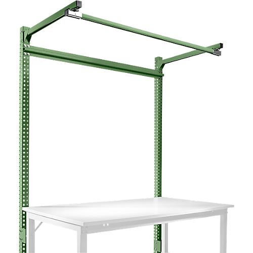Aufbauportal m. Ausleger, Grundtisch SPEZIAL Arbeitstisch/Werkbank UNIVERSAL/PROFI, 1500 mm, resdagrün