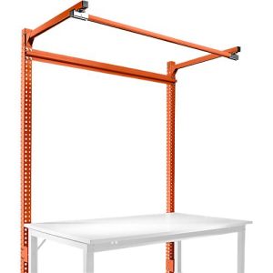 Aufbauportal m. Ausleger, Grundtisch SPEZIAL Arbeitstisch/Werkbank UNIVERSAL/PROFI, 1500 mm, rotorange