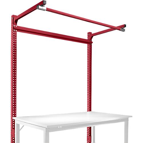 Aufbauportal m. Ausleger, Grundtisch SPEZIAL Arbeitstisch/Werkbank UNIVERSAL/PROFI, 1500 mm, rubinrot