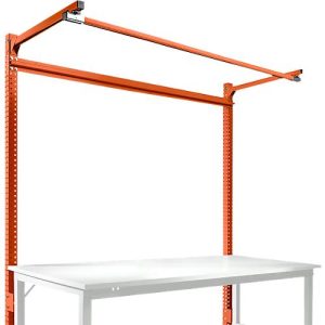 Aufbauportal m. Ausleger, Grundtisch SPEZIAL Arbeitstisch/Werkbank UNIVERSAL/PROFI, 1750 mm, rotorange