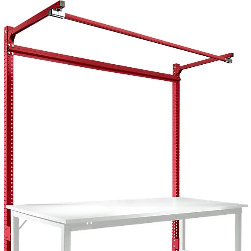 Aufbauportal m. Ausleger, Grundtisch SPEZIAL Arbeitstisch/Werkbank UNIVERSAL/PROFI, 1750 mm, rubinrot