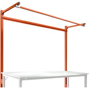 Aufbauportal m. Ausleger, Grundtisch SPEZIAL Arbeitstisch/Werkbank UNIVERSAL/PROFI, 2000 mm, rotorange