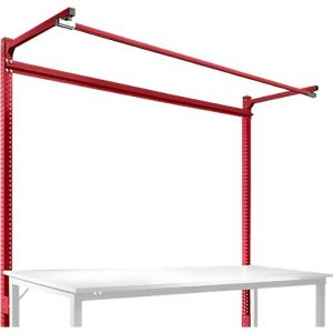 Aufbauportal m. Ausleger, Grundtisch SPEZIAL Arbeitstisch/Werkbank UNIVERSAL/PROFI, 2000 mm, rubinrot