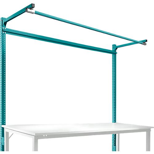 Aufbauportal m. Ausleger, Grundtisch SPEZIAL Arbeitstisch/Werkbank UNIVERSAL/PROFI, 2000 mm, wasserblau