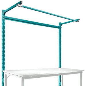Aufbauportal m. Ausleger, Grundtisch STANDARD Arbeitstisch/Werkbank UNIVERSAL/PROFI, 1750 mm, wasserblau