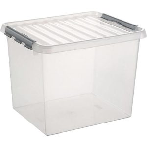 Aufbewahrungsbox Sunware Q-LINE, Verschlussclips, transparent, stapelbar, 52 l, L 500 x B 400 x H 380 mm, grau Aufbewahrungsbox Sunware Q-LINE, Verschlussclips, transparent, stapelbar, 52 l, L 500 x B 400 x H 380 mm, grau