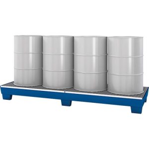 Auffangwanne asecos, WGL 24, für 4 x 200 l Fässer, lackiert Auffangwanne asecos, WGL 24, für 4 x 200 l Fässer, lackiert