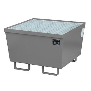Auffangwanne BAUER AM-1, mit Gitterrost, Stahl, 215 l, B 800 x T 800 x H 545 mm, grau Auffangwanne BAUER AM-1, mit Gitterrost, Stahl, 215 l, B 800 x T 800 x H 545 mm, grau