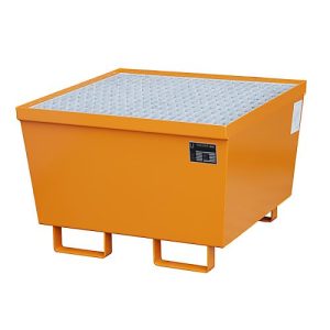 Auffangwanne BAUER AM-1, mit Gitterrost, Stahl, 215 l, B 800 x T 800 x H 545 mm, orange Auffangwanne BAUER AM-1, mit Gitterrost, Stahl, 215 l, B 800 x T 800 x H 545 mm, orange