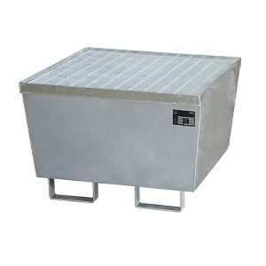 Auffangwanne BAUER AM-1, mit Gitterrost, Stahl, 215 l, B 800 x T 800 x H 545 mm, verzinkt Auffangwanne BAUER AM-1, mit Gitterrost, Stahl, 215 l, B 800 x T 800 x H 545 mm, verzinkt