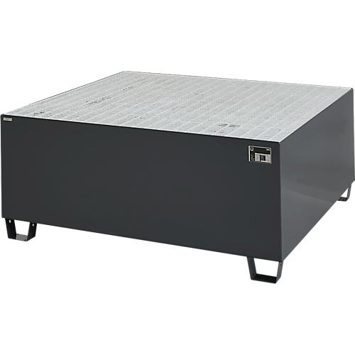 Auffangwanne Schäfer Shop Pure 1000, mit verzinktem Gitterrost, L 1460 x B 1460 x H 630 mm, unterfahrbar, Stahl, anthrazit RAL 7016