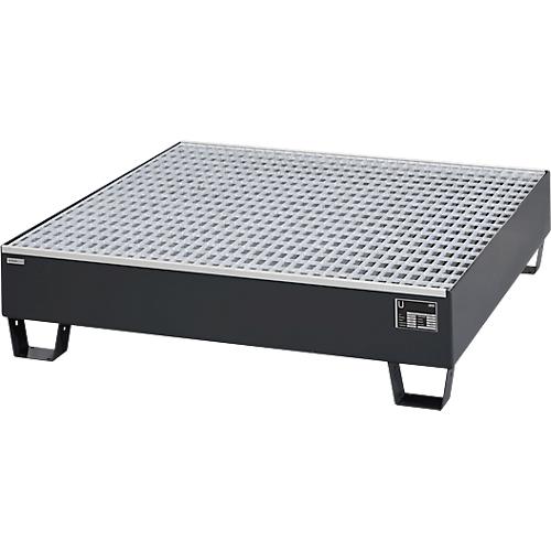 Auffangwanne Schäfer Shop Pure 4/200, mit verzinktem Gitterrost, L 1200 x B 1200 x H 290 mm, unterfahrbar, Stahl, anthrazit RAL 7016