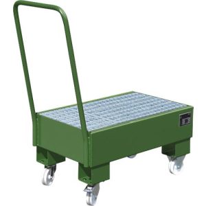 Auffangwanne, Typ AW60-1 SR, fahrbar, grün RAL6011 Auffangwanne, Typ AW60-1 SR, fahrbar, grün RAL6011