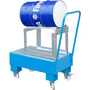 Auffangwanne, Typ AW60-1 SRF, fahrbar, blau RAL5012 Auffangwanne, Typ AW60-1 SRF, fahrbar, blau RAL5012
