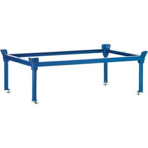 Aufsetzrahmen, für Paletten-Fahrgestell, Stahl, bis 1200 kg, blau, H 370/652 mm Aufsetzrahmen, für Paletten-Fahrgestell, Stahl, bis 1200 kg, blau, H 370/652 mm