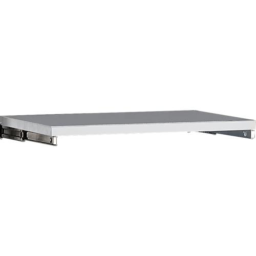 Ausziehboden, für Materialschrank MS mit Mitteltrennwand & Breite 950 mm, T 458 mm, Stahlblech, silber