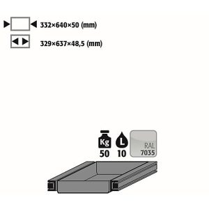 Auszugswanne Entsorgung für asecos Sicherheitsschränke der S90 Serie, Stahlblech, lichtgrau, B 332 x T 605 x H 50 mm, 10 l, bis 50 kg Auszugswanne Entsorgung für asecos Sicherheitsschränke der S90 Serie, Stahlblech, lichtgrau, B 332 x T 605 x H 50 mm, 10 l, bis 50 kg