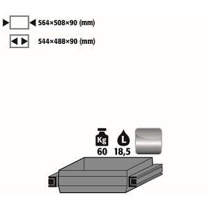 Auszugswanne Standard für asecos Sicherheitsschränke der Q30, Q90 und S90 Serie, Edelstahl 1.4301, B 564 x T 508 x H 90 mm, 19 l, bis 60 kg Auszugswanne Standard für asecos Sicherheitsschränke der Q30, Q90 und S90 Serie, Edelstahl 1.4301, B 564 x T 508 x H 90 mm, 19 l, bis 60 kg