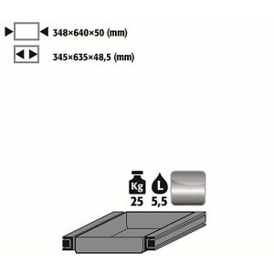 Auszugswanne Standard für asecos Sicherheitsschränke der S90 Serie, Edelstahl 1.4301, B 348 x T 640 x H 50 mm, 5,5 l, bis 25 kg Auszugswanne Standard für asecos Sicherheitsschränke der S90 Serie, Edelstahl 1.4301, B 348 x T 640 x H 50 mm, 5,5 l, bis 25 kg