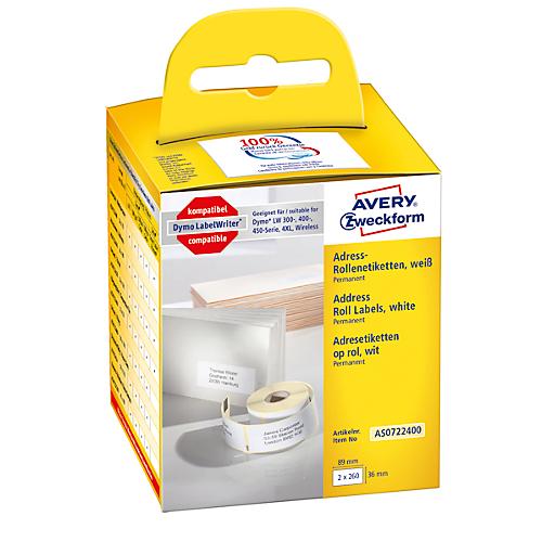 AVERY® Zweckform Adress-Etiketten Nr. AS0722400, permanent, 2 x 260 Stück