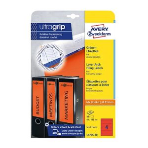 AVERY® Zweckform Ordner-Etiketten, ultragrip, breit, rot, 80 Stück AVERY® Zweckform Ordner-Etiketten, ultragrip, breit, rot, 80 Stück