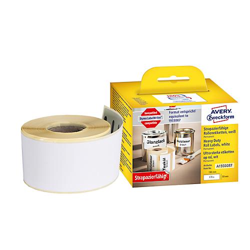 Avery® Zweckform Rollenetiketten, kompatibel mit DYMO® LabelWriter™ Serie 300/400/450/4XL/Wireless, permanenthaftend, B 190 x H 59 mm, weiß, 170 Stück