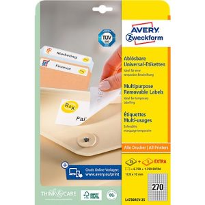 AVERY Zweckform Universal-Etiketten, 17,8 x 10 mm, wiederablösbar AVERY Zweckform Universal-Etiketten, 17,8 x 10 mm, wiederablösbar